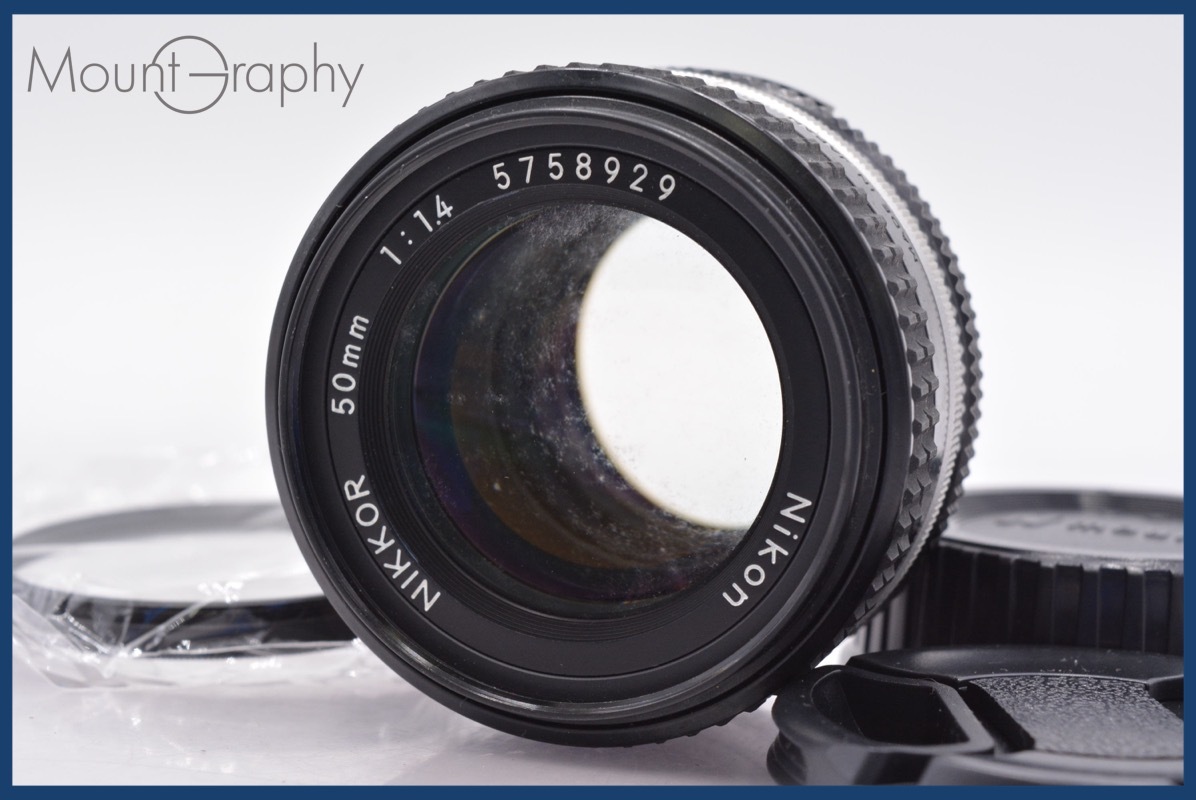 ★実用美品★ ニコン Nikon NIKKOR 50mm F1.4 Ai-S 前後キャップ&レンズフィルター付 ★完動★同梱無料 #mj5010