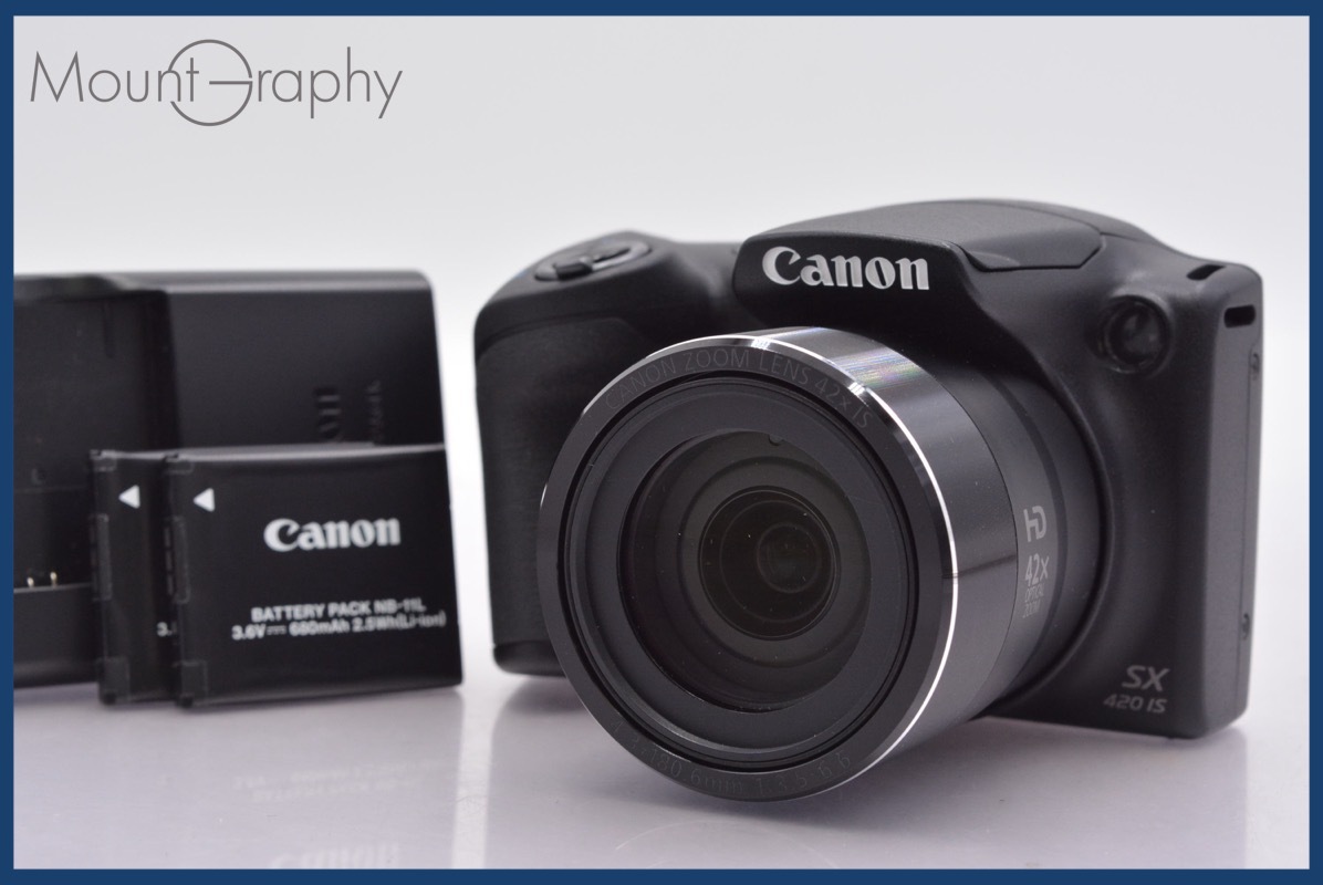 ★極上美品★ キヤノン Canon PowerShot SX420 IS 42x 前キャップ、バッテリー2個、充電器付属 ★完動★同梱無料 #am548