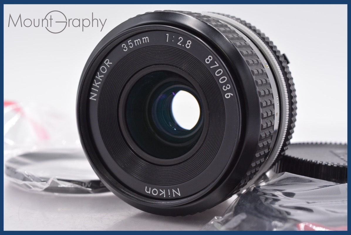 【動作保証】 ニコン Nikon NIKKOR 35mm F2.8 Ai 前後キャップ&レンズフィルター付 同梱無料 #am2996
