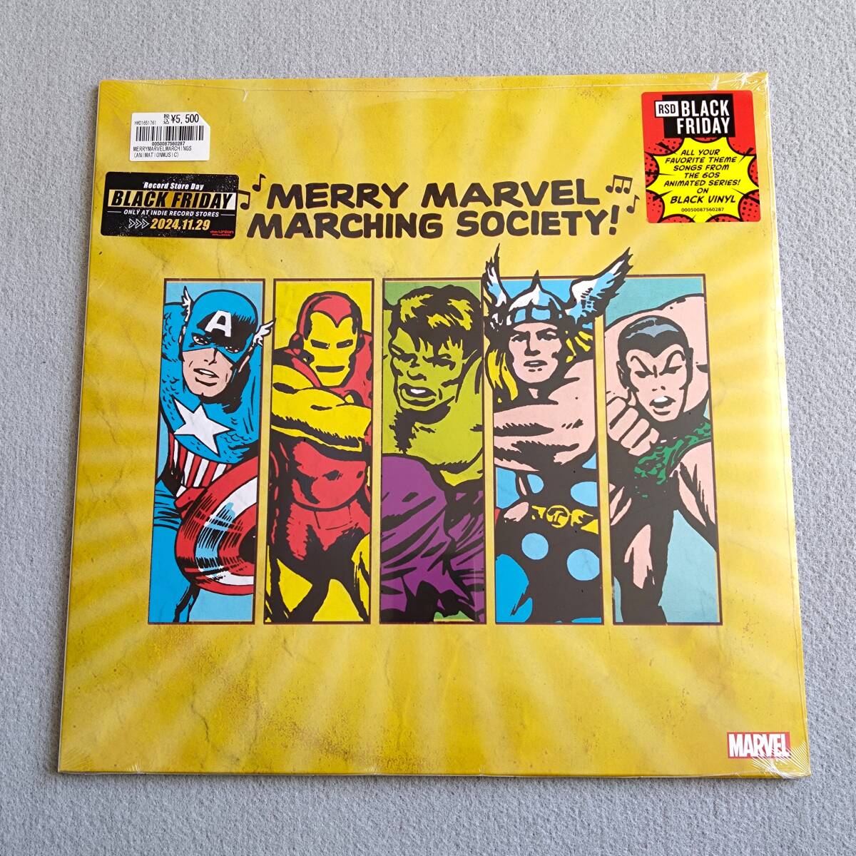 【新品未開封】 Merry Marvel Marching Society アナログレコード マーベル キャプテンアメリカ アイアンマン マイティーソー ハルク