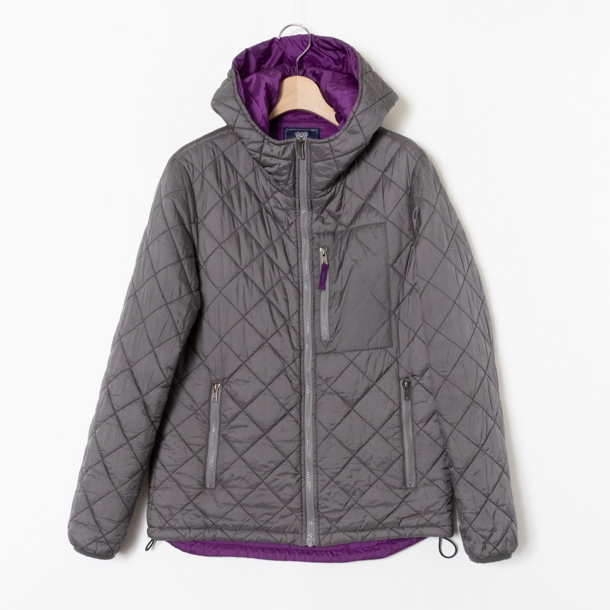 BEAMS HEART ビームスハート 中綿 キルティング ジップアップ ジャケット ブルゾン Mサイズ ナイロン グレー系 メンズ 紳士 アウター