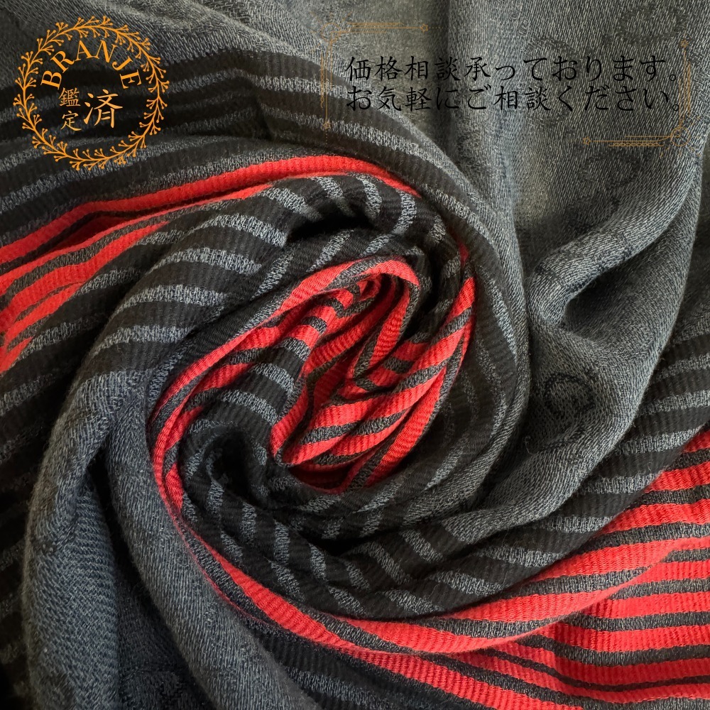 GUCCI グッチ 508027 GG柄 コットン ストール レッド メンズ