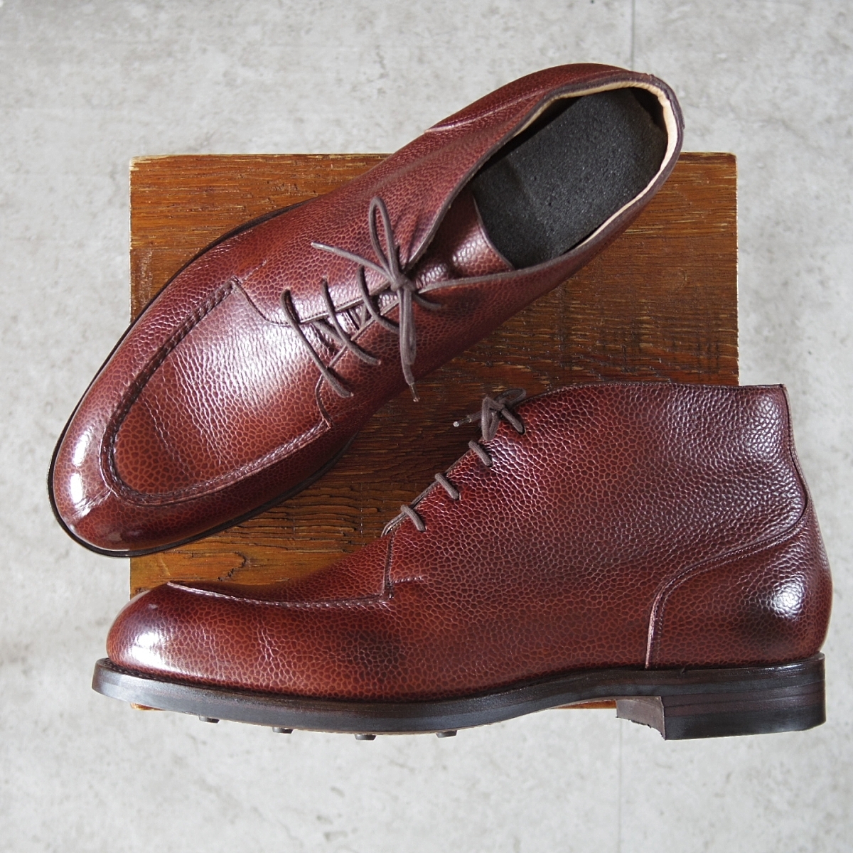 ★未使用★エドワードグリーン 9.5E【現行定価30万円以上★ドーバーのブーツタイプ/HALIFAX】505/Uチップ/赤茶/EDWARD GREEN★o172-10
