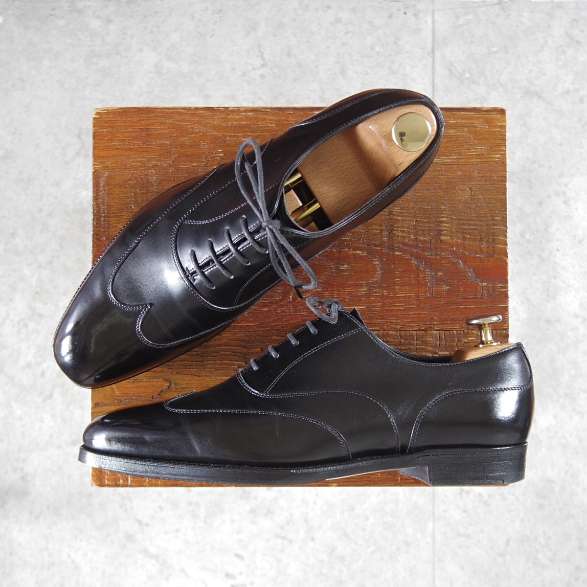 ★極上★エドワードグリーン 6E【現行定価20万円以上★純正ツリー付/BEAULIEU/808ラスト】ブラインドブローグ/黒/EDWARD GREEN★o326