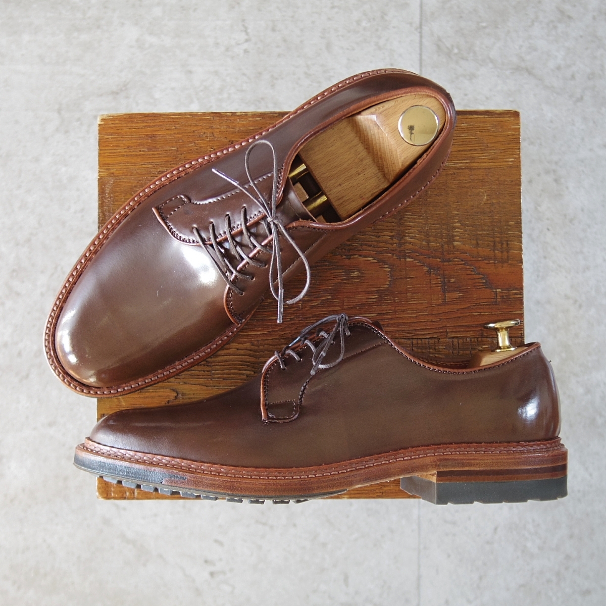 ★未使用★オールデン 6.5D【貴重★ラベロ色/コードバン/(ハワイ)Leather Soul別注】99020C/バリーラスト/プレーントゥ/茶/ALDEN★o428-7