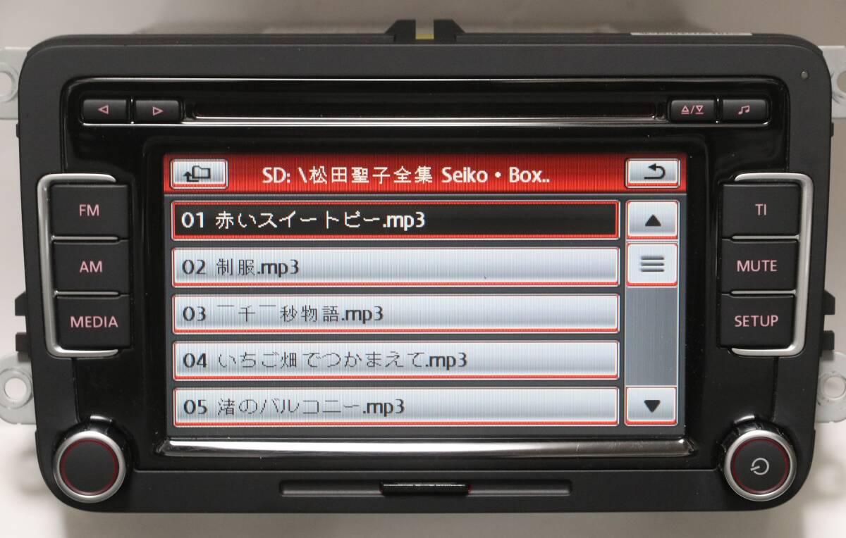 VW純正 MP3対応モニター付6連奏CDチューナー RCD510 1K0 035 182 G ザ・ビートル ゴルフ他 中古