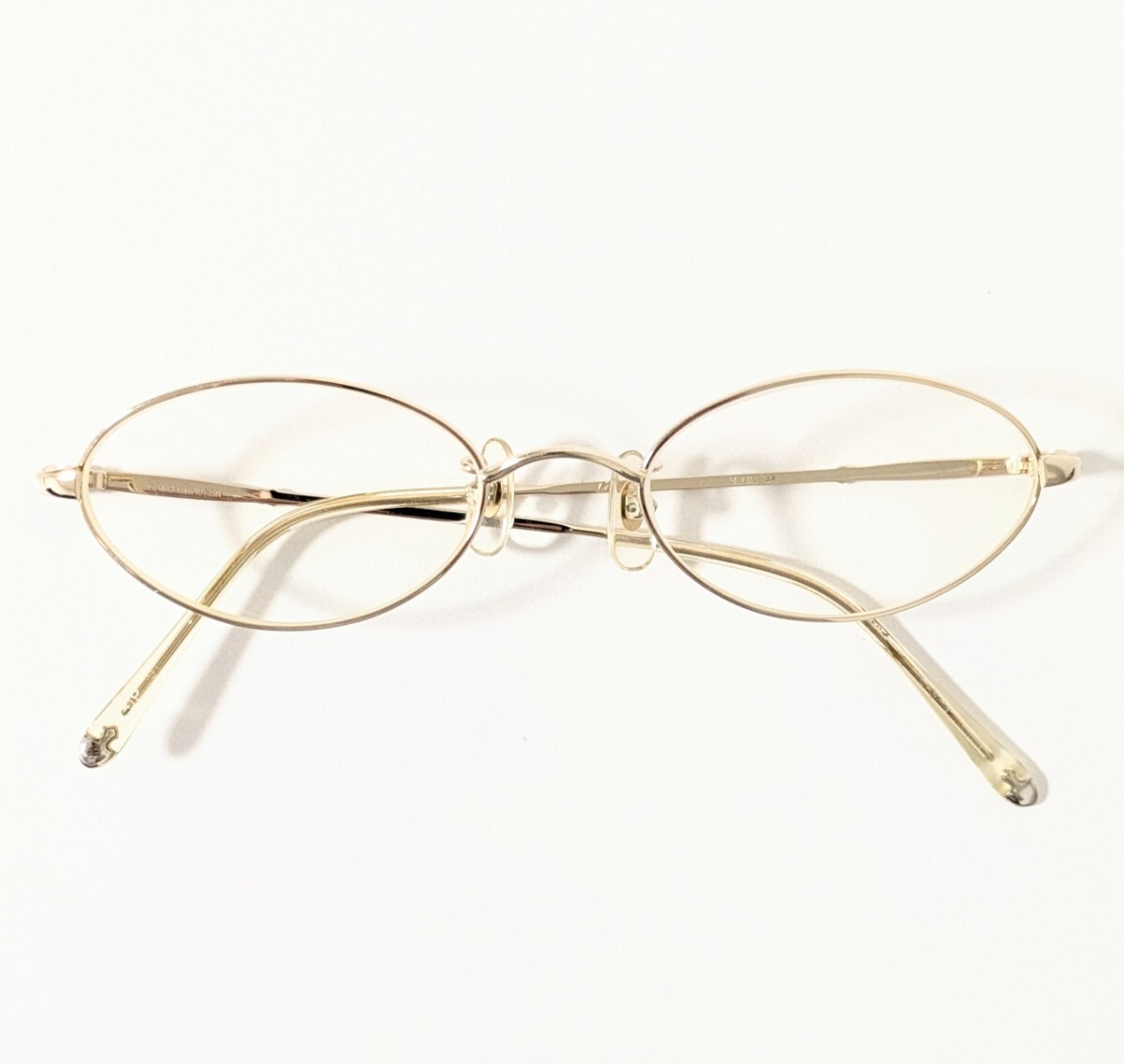 《 RALPH LAUREN 》ラルフローレン　度入り眼鏡　オーバルシェイプ型 メガネフレーム　ゴールドカラー　日本製　レディース　美品