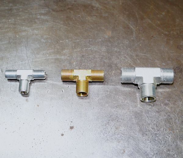 油圧ホース用フィッティング 金具 T型アダプタ ジョイント チーズ Gネジ ガスネジ G1/4 G3/8 G1/2 三方オネジ メスシート！建機等に！