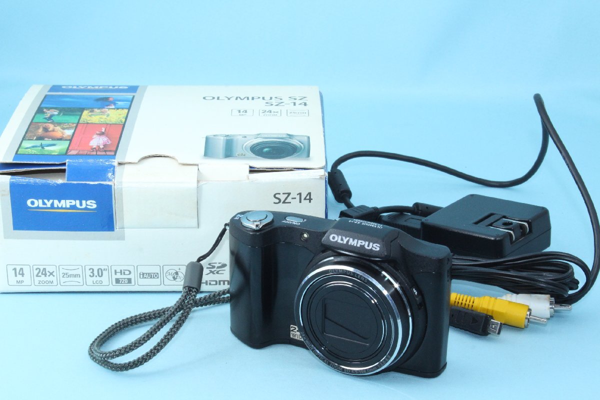 美品 OLYMPUS SZ-14 ブラック 返品保証 オリンパス コンパクトデジタルカメラ