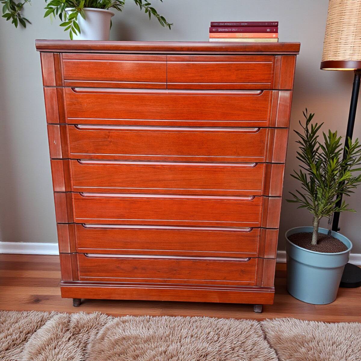 府中家具 7段 チェスト 和箪笥 和家具 宮崎家具 食器棚 和室 古民家 伝統工芸 アンティーク 昭和レトロ 希少 レア 当時物 引取歓迎 家財便C