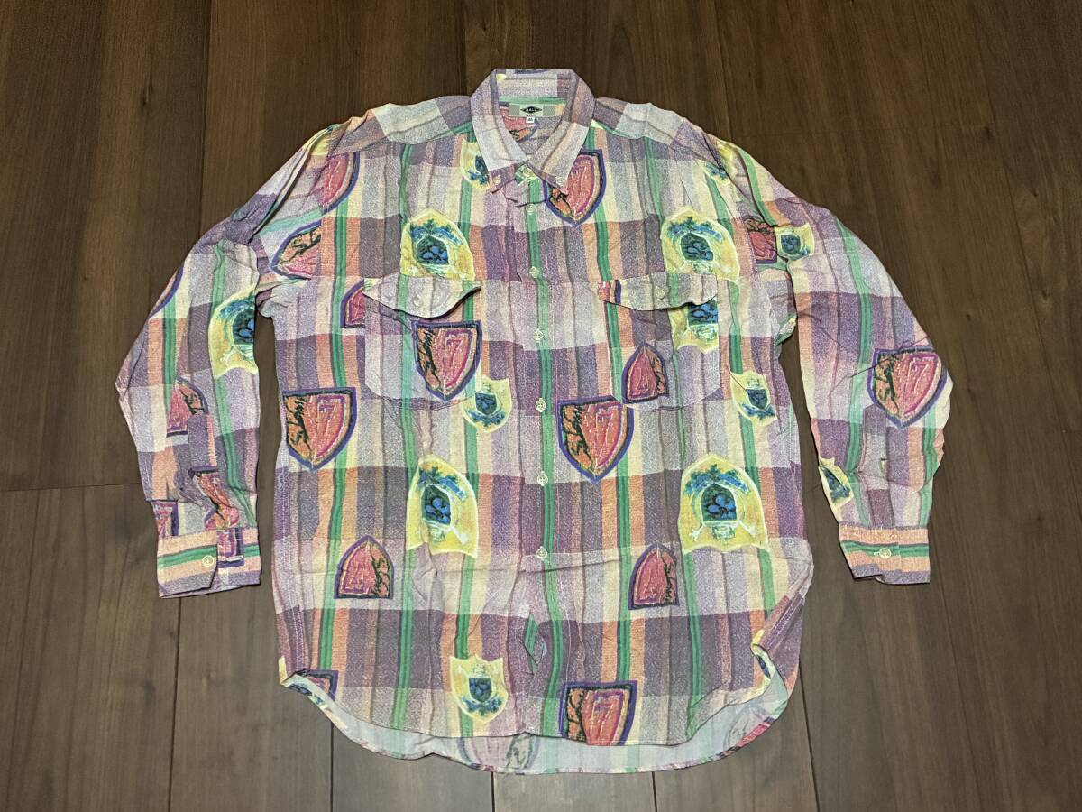 ★ 80s ヴィンテージ BDシャツ BALL社製 サイズ46 レーヨン100% ★