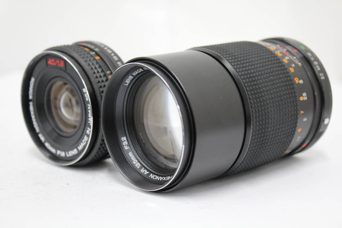 【返品保証】 【2点まとめ売り】コニカ KONICA HEXANON AR 40mm F1.8 レンズ AR 135mm F3.2 レンズ e5285