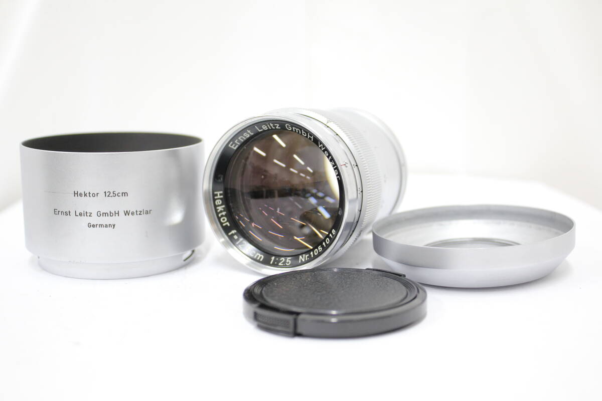 【返品保証】 ライカ Leica Hektor 12.5cm F2.5 専用フード付き レンズ e5618