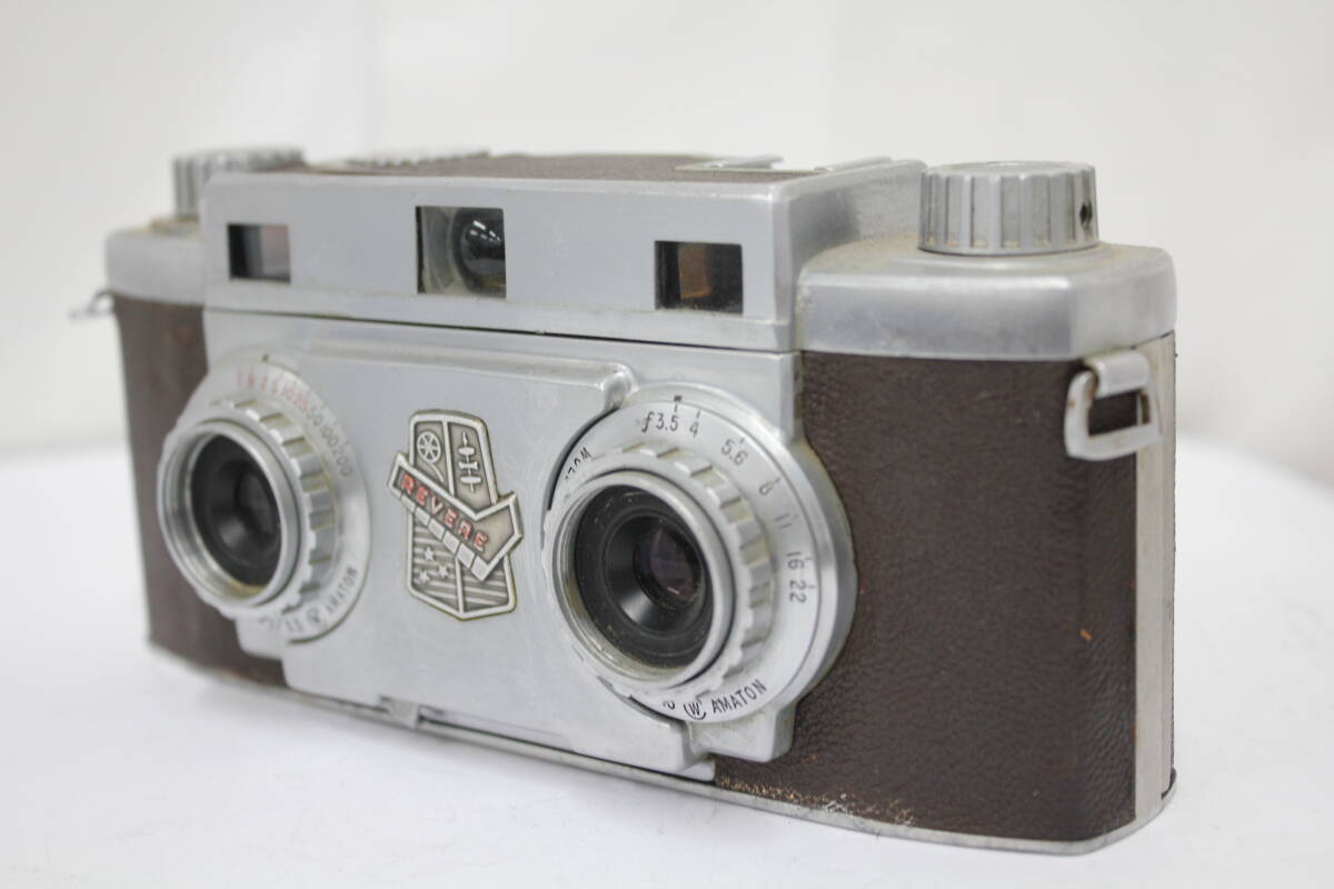 【訳あり品】 Revere Stereo33 Wollensak 35mm F3.5 ステレオカメラ e5646