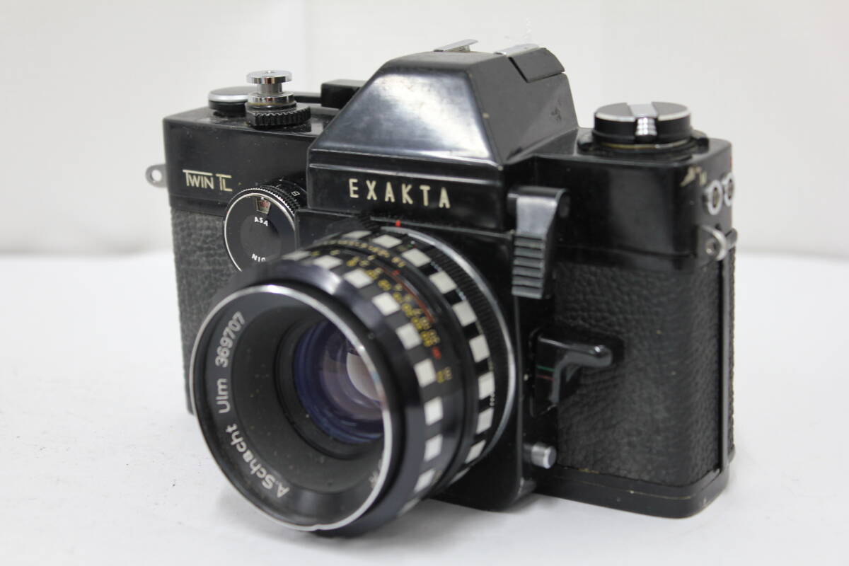 【訳あり品】 【希少】 Exakta Twin TL ブラック + S-Travelon 50mm F1.8 R A.Schacht Ulm ボディ レンズセット e6116