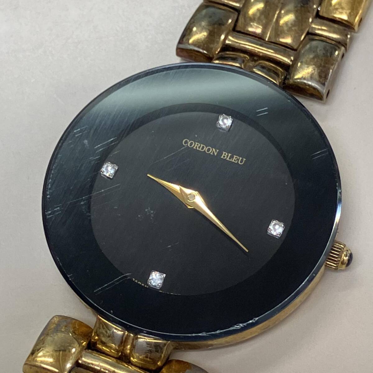 O801-336　腕時計　Condor Blue　781　コンドンブルー　石付き　ブラック文字盤　中古品　ネコポス