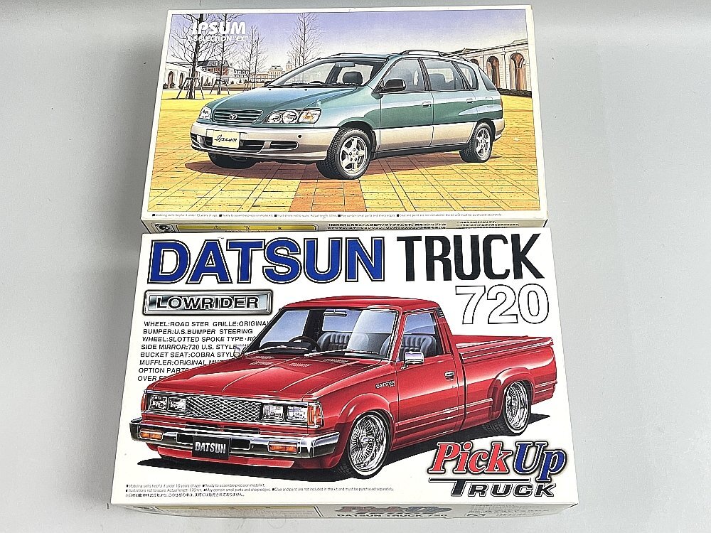 ★※ジャンク AOSHIMA アオシマ 1/24 トヨタ IPSUM イプサム LセレクションEX/ダットサン トラック720 2点セット プラモデル完成品