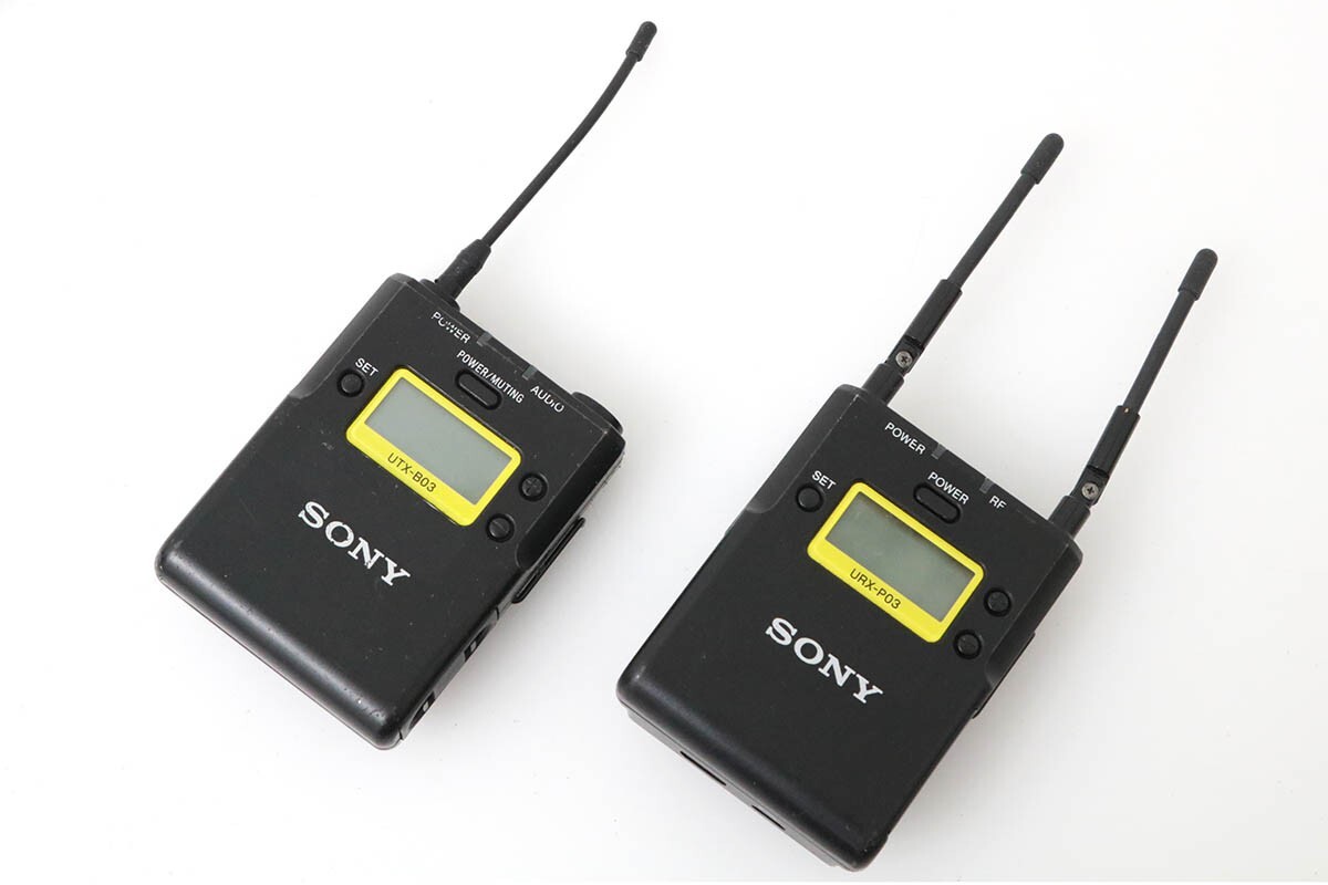 【全額返金保証】並品｜ソニー URX-P03 ポータブルダイバーシティーチューナー + UTX-B03 ボディーパックトランスミッター CA01-M5414-2D3A