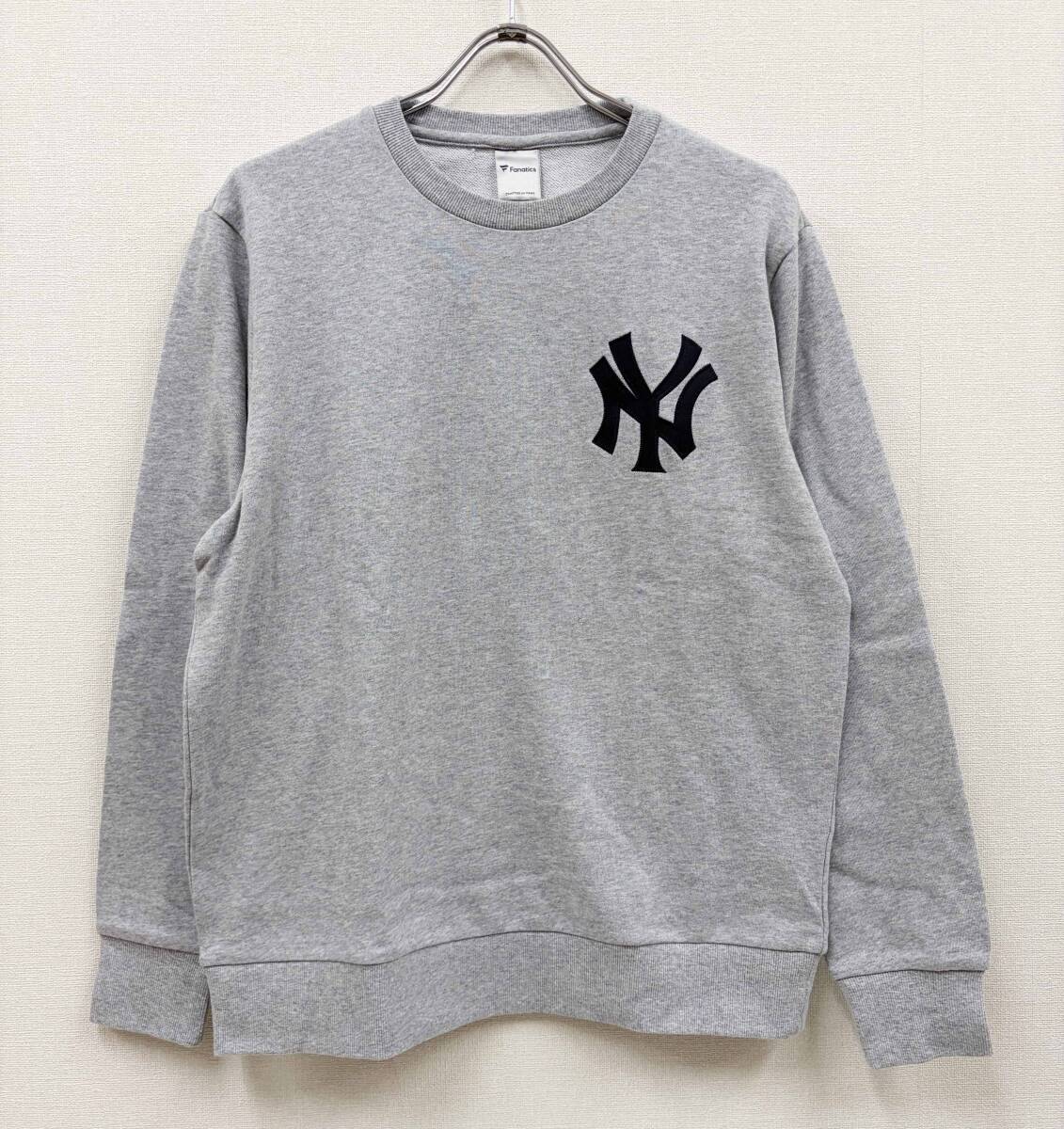 新品 XL ★ Fanatics ファナティクス ニューヨークヤンキース メンズ ロゴ トレーナー グレー スウェットシャツ 裏毛 NEWYORK YANKEES LL