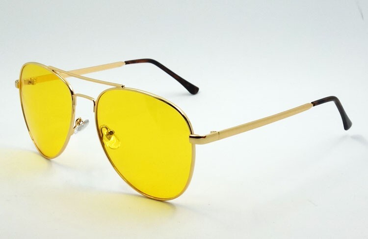 ティアドロップ メタル サングラス イエロー メンズ レディース ブランド 名入れ前モデル 夜間走行 キムタク 木村拓哉