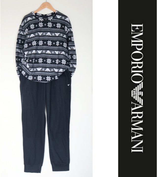 27,500円新品タグ付き【エンポリオアルマーニ】上下セットアップ リブトレーナー ジョガーパンツ XL(XXL) v7983 大きいサイズ