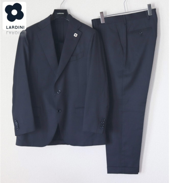 258,500円新品【LARDINI ラルディーニ】24AW 毛100％ 3Bシングルスーツ 紺無地 48 v7689