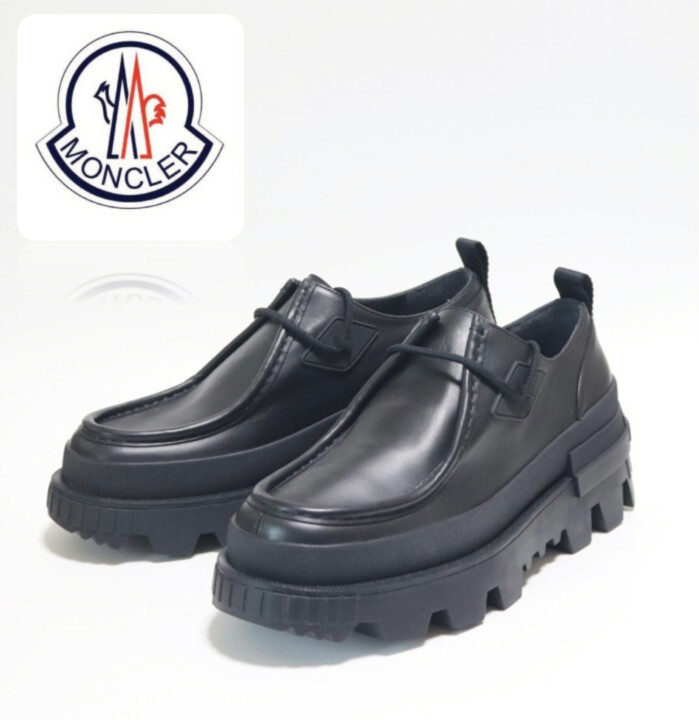 正規本物新品箱付き【MONCLER モンクレール】MON LOAFERS SHOES レザーローファーシューズ 黒 43(28cm) v7914