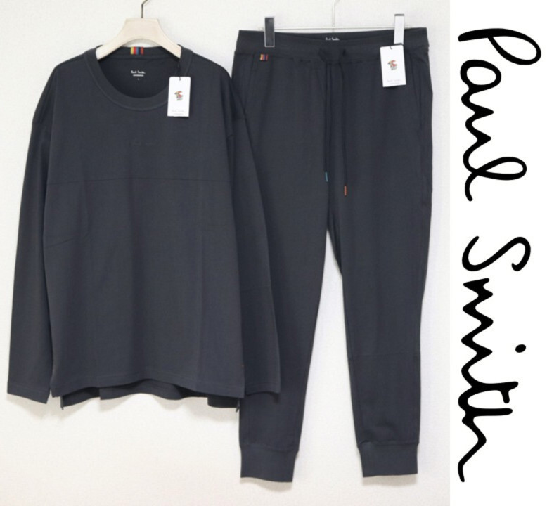 新品タグ付き【ポールスミス】 胸元ロゴ刺繍 上下セットアップ 長袖カットソー ジョガーパンツ 上(L) 下(M) v7918