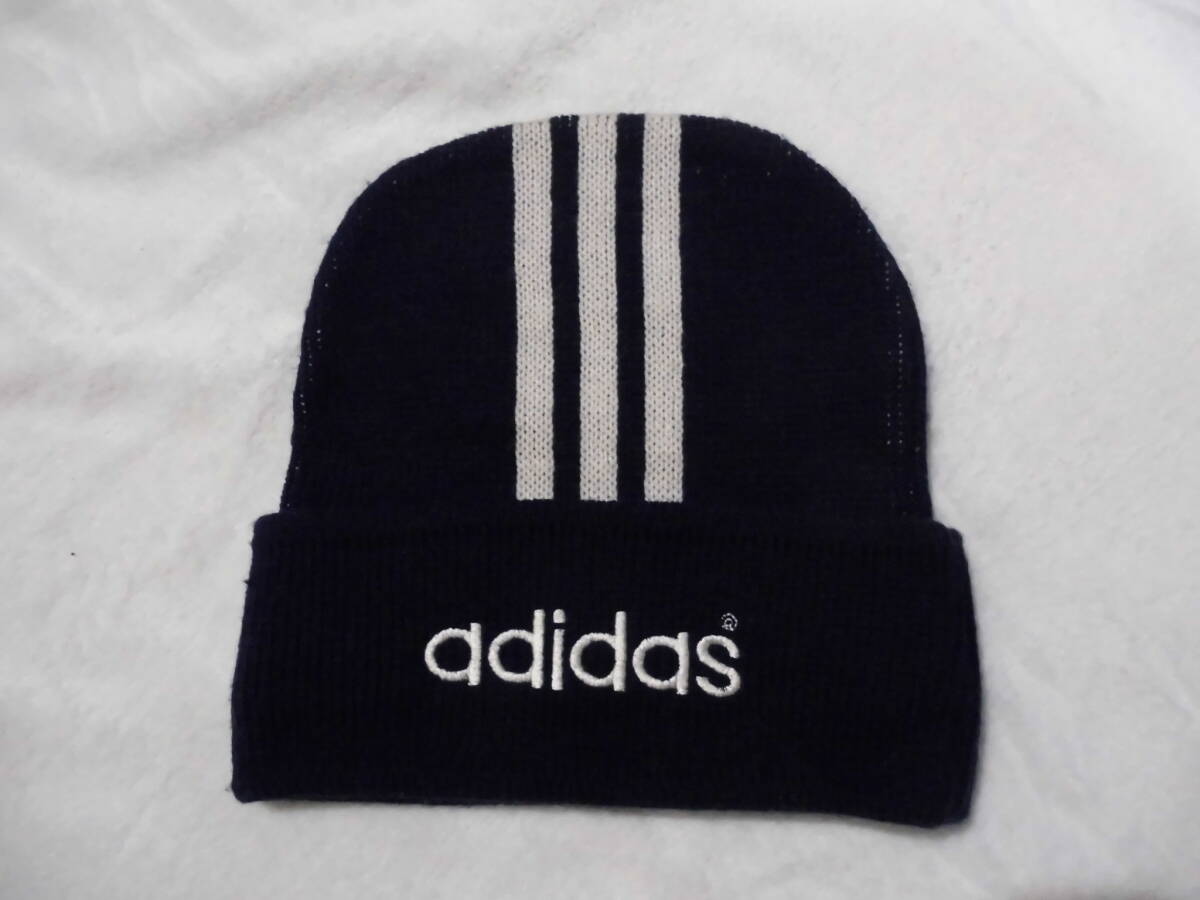 adidas　☆　アディダス　☆　ニット帽　☆　男女兼用　☆　濃紺　☆　フリーサイズ　☆　未使用品　☆