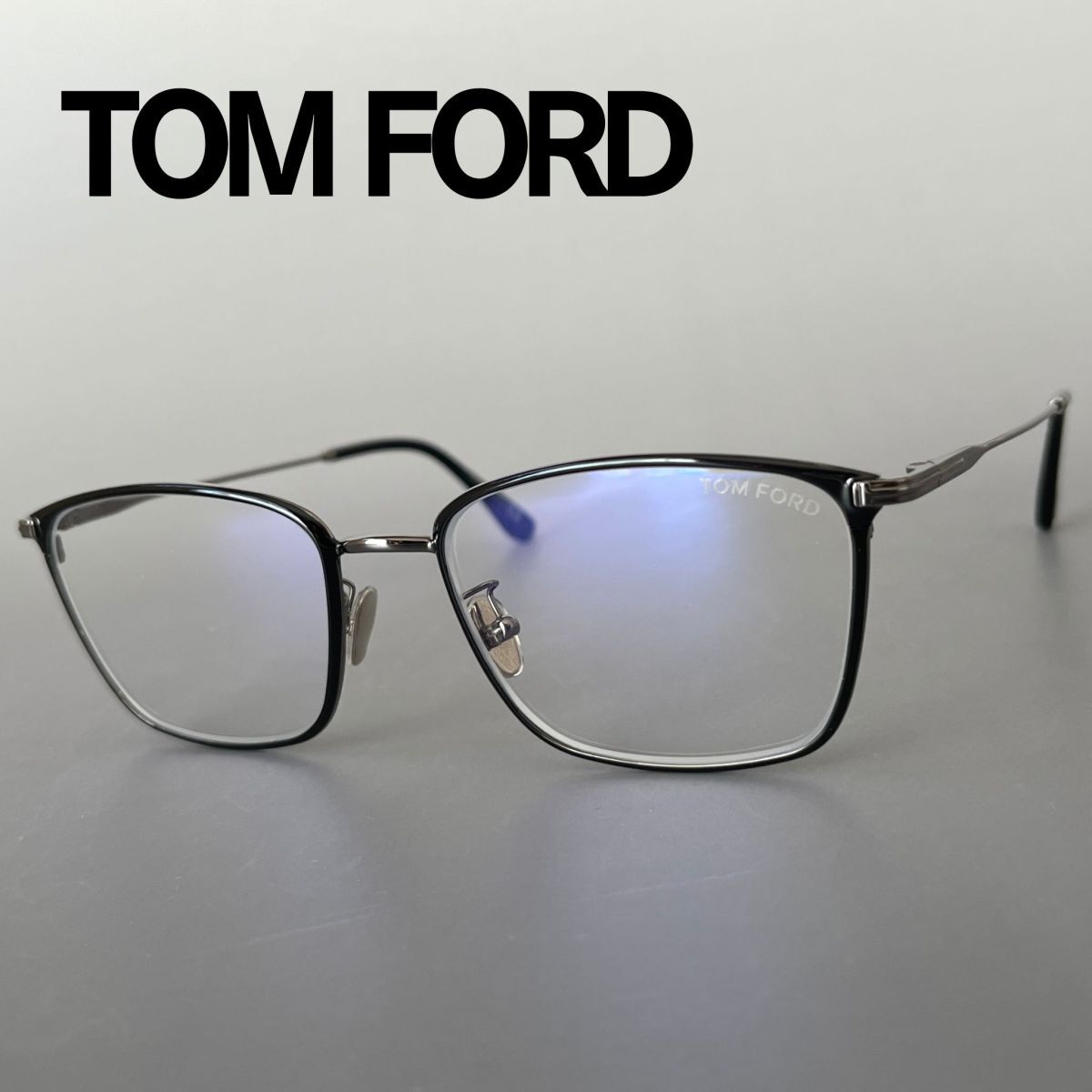トムフォード メガネ TOM FORD アジアンフィット ウェリントン 眼鏡 ブラック ガンメタ 黒 メタル かけやすい シンプル 高品質 イタリア製