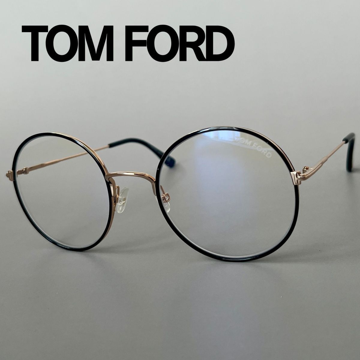 トムフォード メガネ TOM FORD オーバル ブラック ゴールド 黒 金 メンズ レディース 眼鏡 メタル 新品 丸形 スタイリッシュ 軽い シンプル