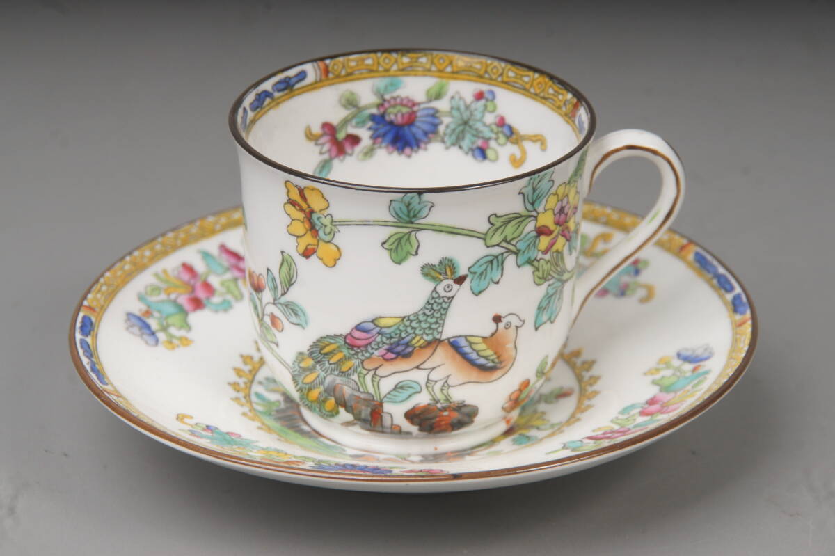 SPODE　スポード　花鳥柄細密絵　高級ライン　デミタスカップ＆ソーサー　C&S
