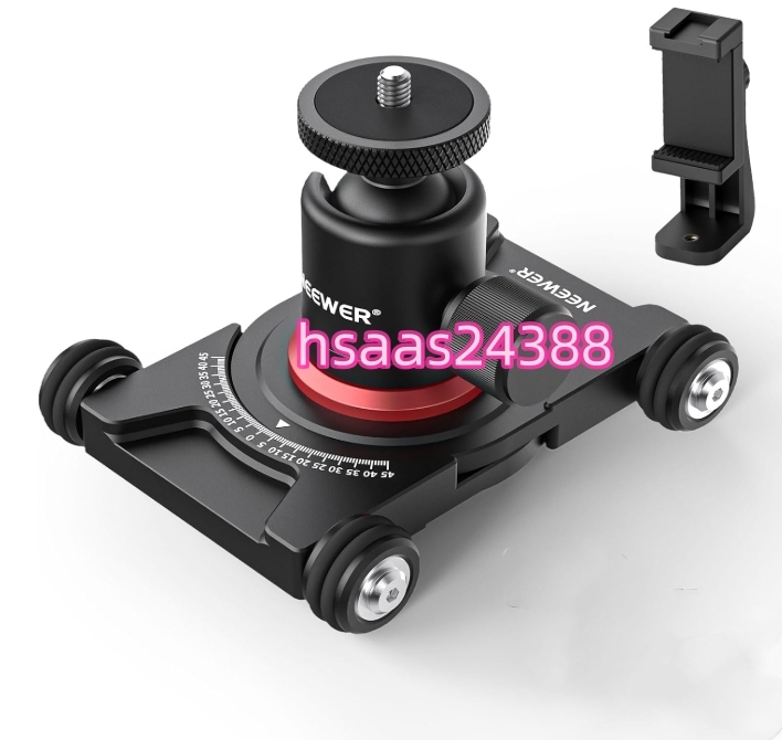 NEEWER カメラスライダードリー ボールヘッド&スマホクランプ付き 4輪卓上ドリー 手動スケーター SD001