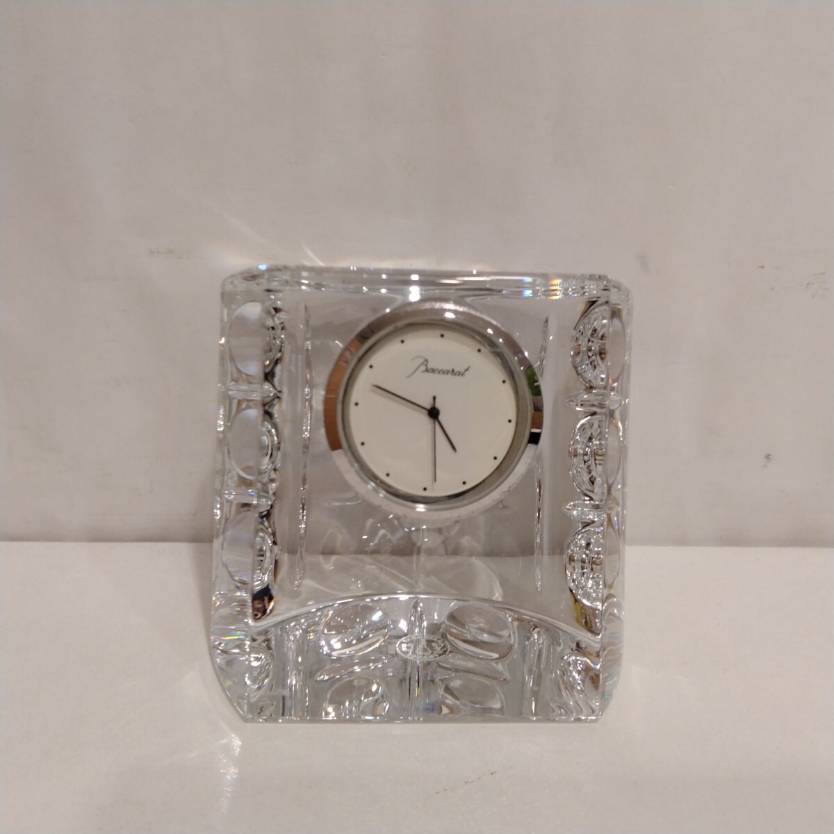 M301003　Baccarat　バカラ　エキノックス　置時計　稼働品　箱なし