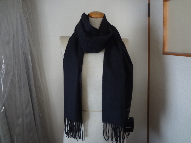 新品。シンプルなマフラー、黒、無地、オシャレ、かわいい、ストール、ブラック、男女兼用