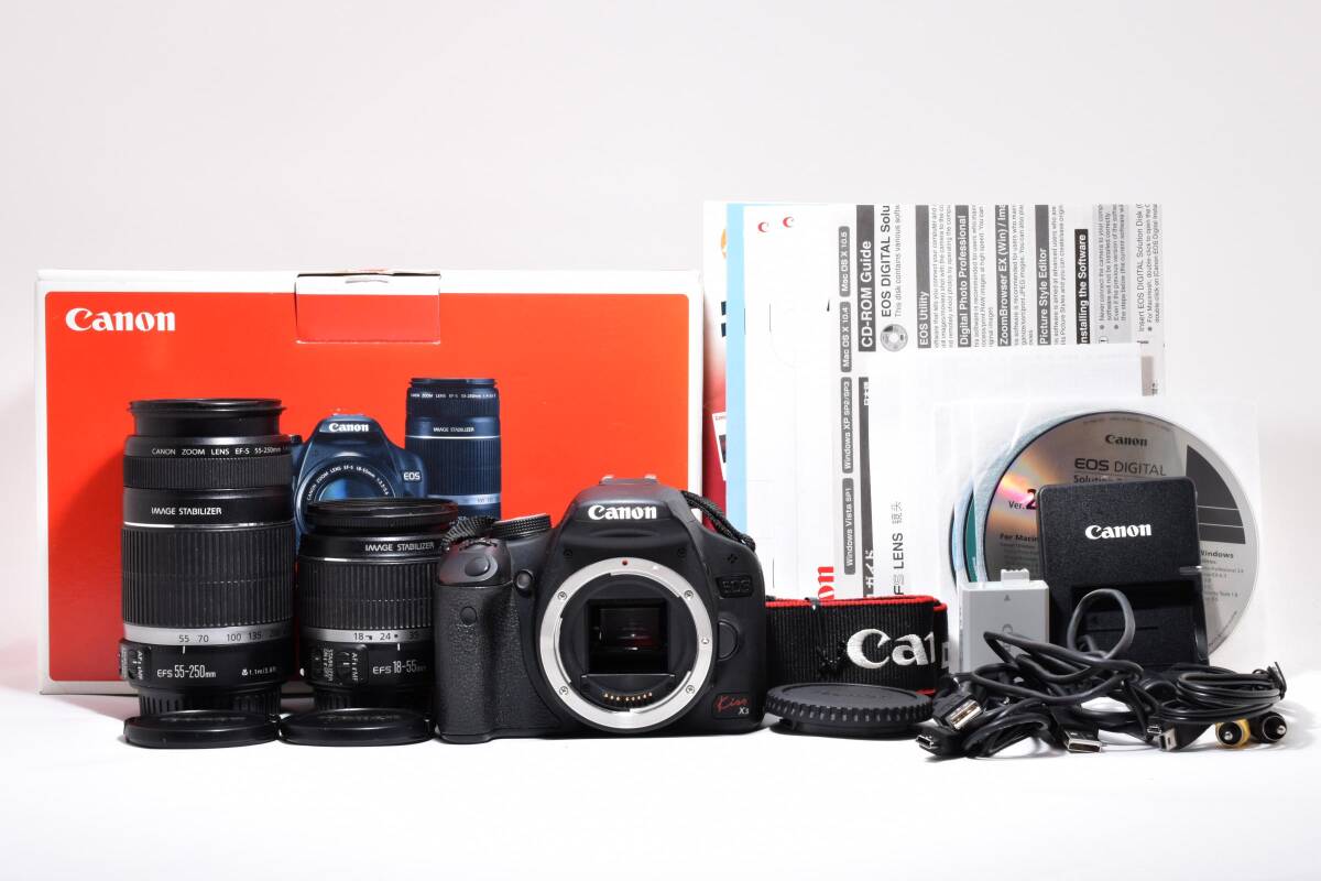 【良品】 Canon キャノン EOS Kiss X3 ダブルレンズキット デジタル一眼【動作確認済み】 #2723006