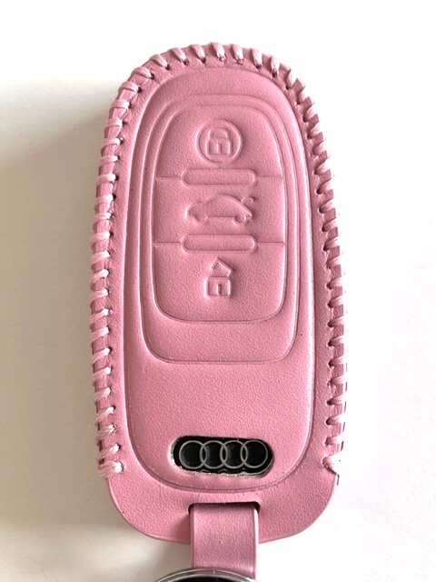 牛革ぴったりフィット アウディ スマートキーケース Aシリーズ ピンク色 アウディ キーケース Audi キーケース 1