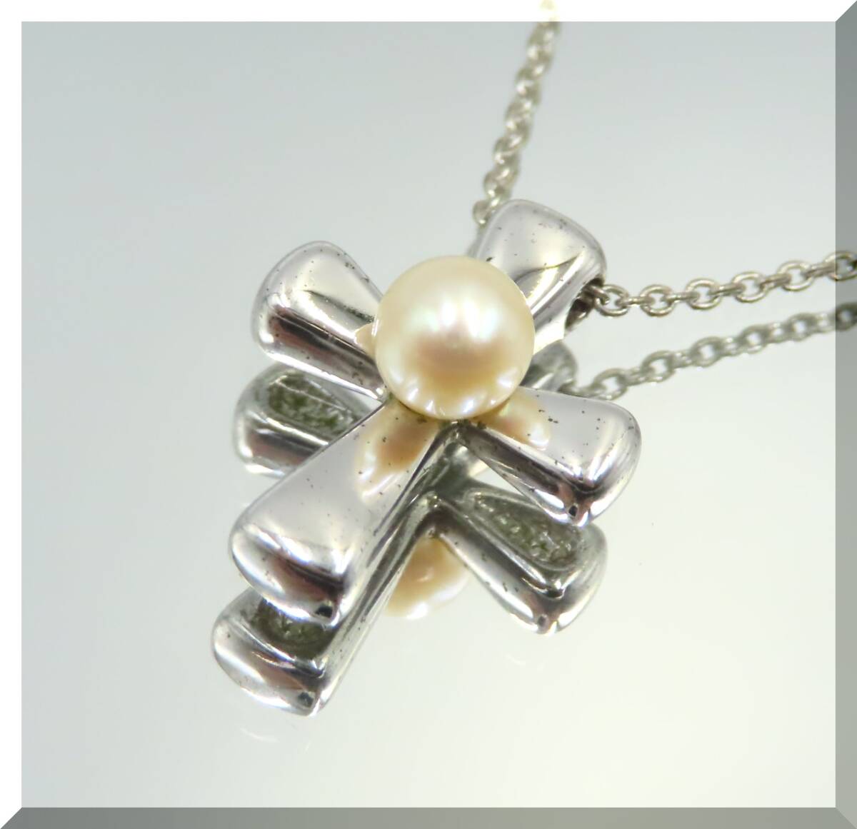 ■【チェーン約40cm】TASAKI STERLING SILVER SV 925 田崎 真珠 タサキ パール スターリング シルバー ネックレス レディース 女性用