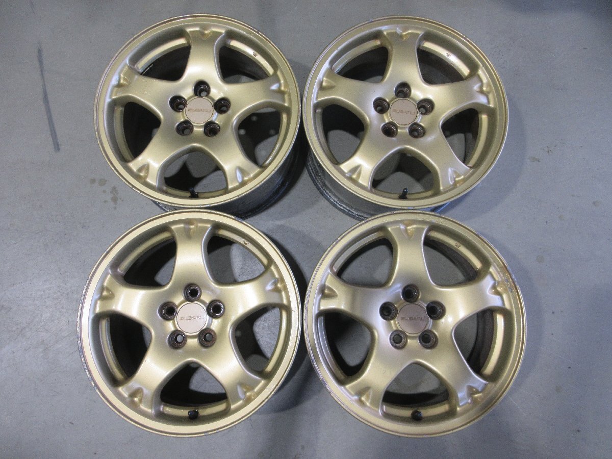 (R08/01/16) ■16インチ 純正アルミホイール / スバル WRX STI GC8 インプレッサ / 16×7J+53 / 5Ｈ PCD100 / 4本 / 中古