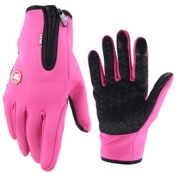 手袋 レディース メンズ 防寒 最強 バイク スマホ対応 自転車 登山 釣り ピンク Mサイズ