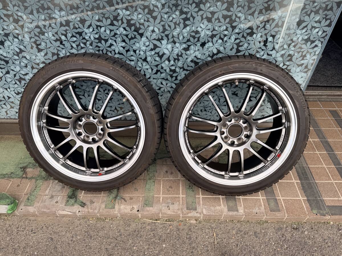 RAYS VORK RACING RE30 18インチ 7.5J +50 PCD100 5穴/BS ブリザック VRX2 225/40R18 2021年製 2本 #683-1