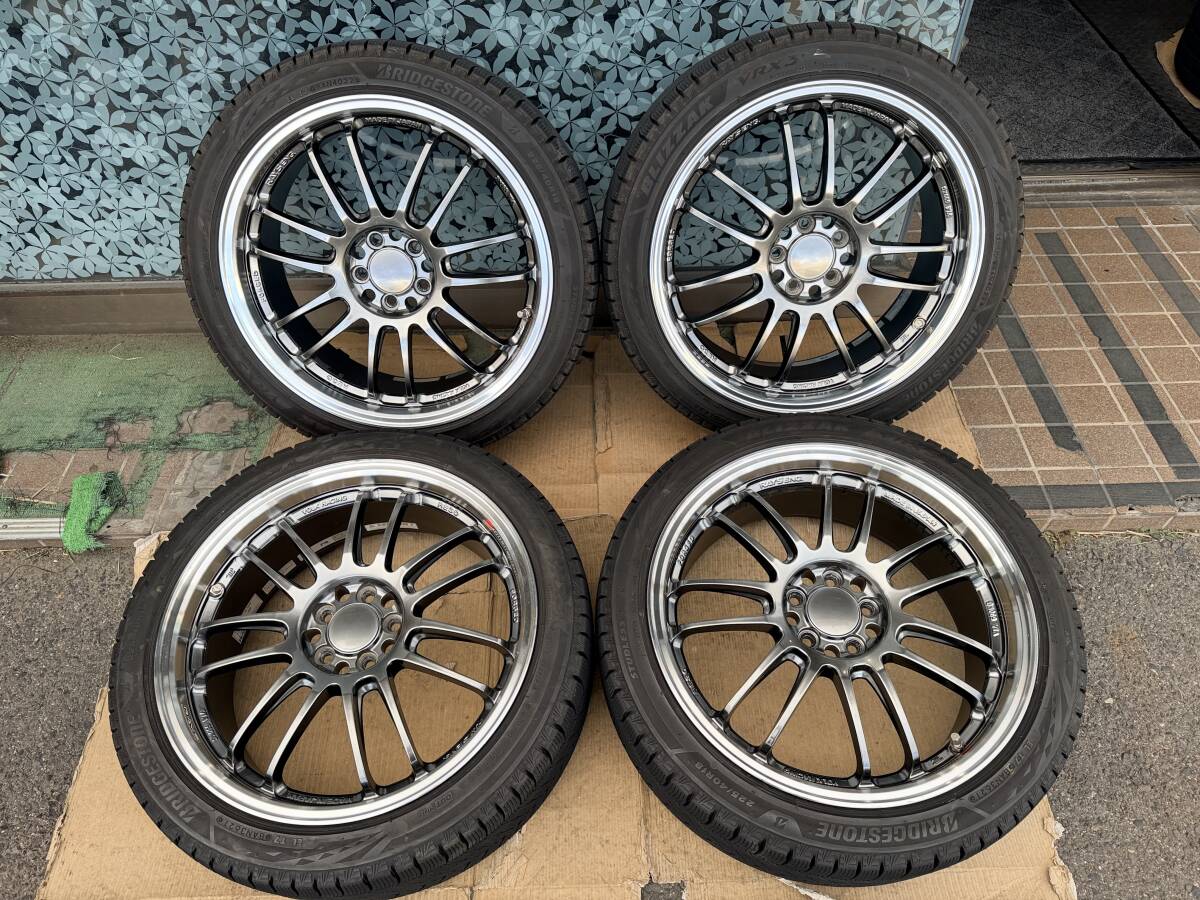 RAYS VOLK RACING RE30 18インチ 7.5J +50 PCD100 5穴/BS ブリザック VRX3 225/40R18 2021年2022年製 4本セット #683-4