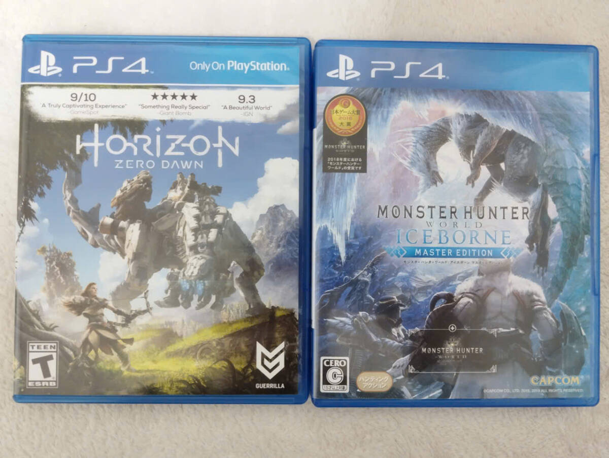 [PS4] Horizon Zero Dawn + Monster Hunter World - ホライゾン ゼロ ドーン + モンスターハンターワールド アイスボーン ソフト2本セット