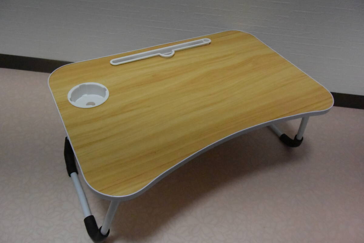 大阪手渡し・撮影開封。 マルチ折りたたみテーブル 6３×39.5×高さ26.5 (色はナチュラル)