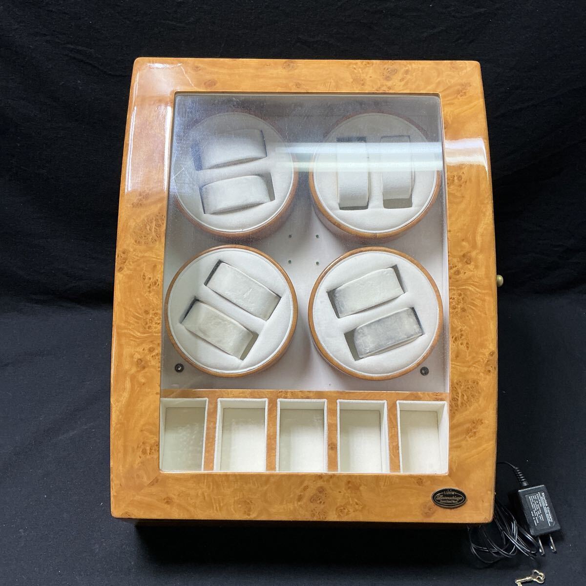 【L14C41】Lautenschlager LUHW 8本回転 ワインディングマシン 機械式時計 自動巻 時計収納ケース ローテンシュラガー ウォッチ 鍵 動作品