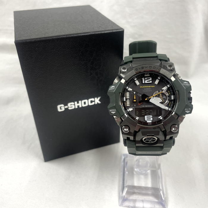超美品 CASIO G-SHOCK MASTER OF G MUDMASTER メンズ 腕時計 電波ソーラー アナデジ カーキ GWG-B1000 [jgg]