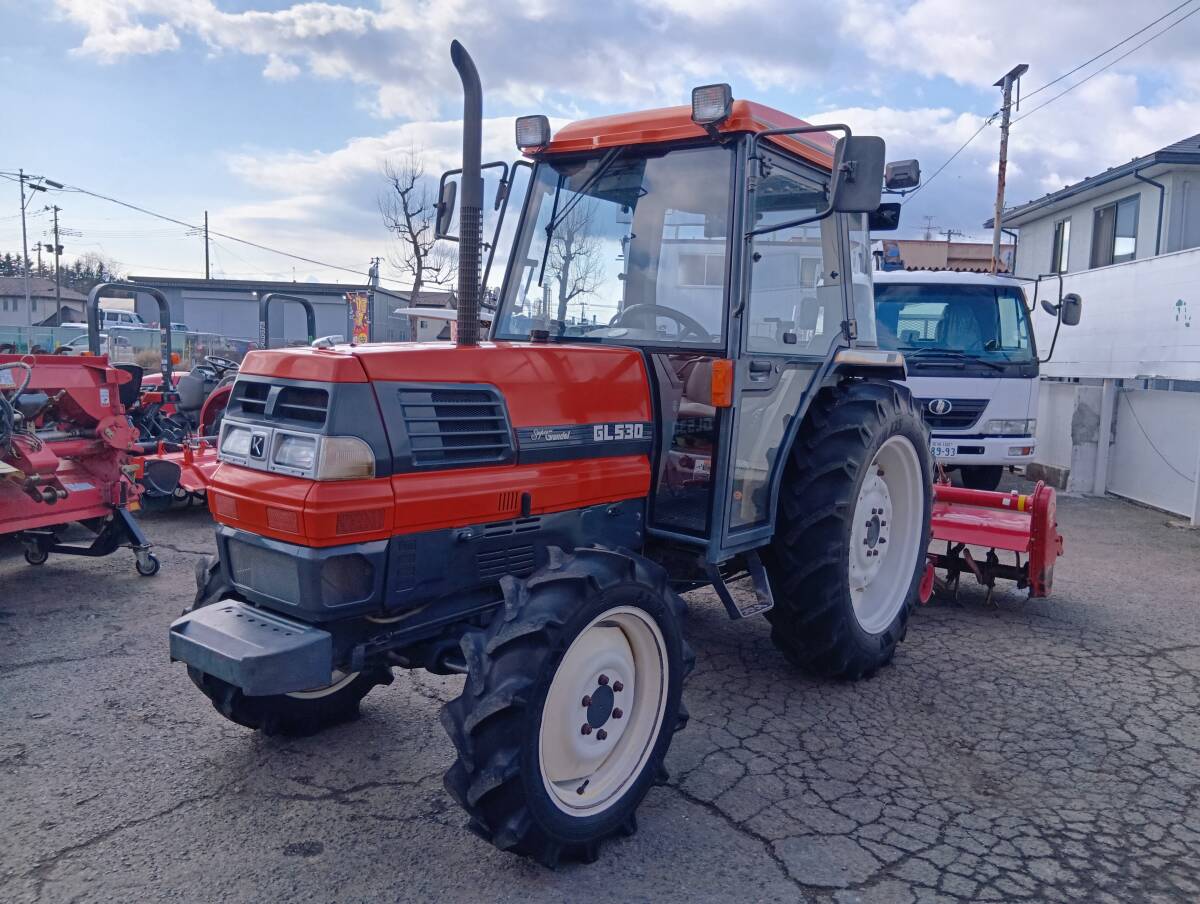 セール 宮城 クボタ トラクター GL530 53馬力 2080時間 キャビン エアコン ロータリー MLD200T 外部油圧 店頭販売 農機具市場 岩沼