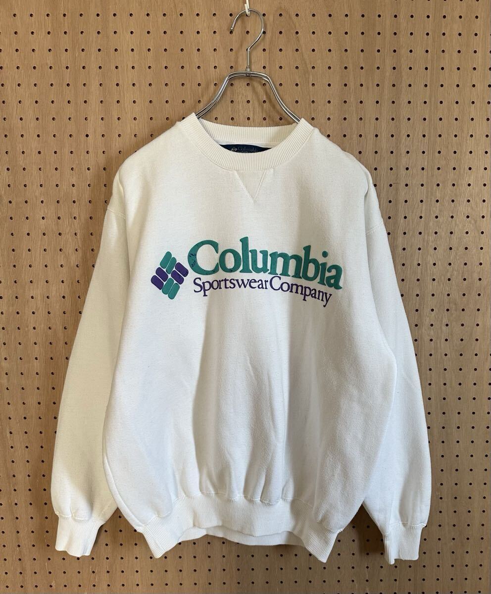 Columbia 90s ロゴスウェット コロンビア トレーナー ホワイト