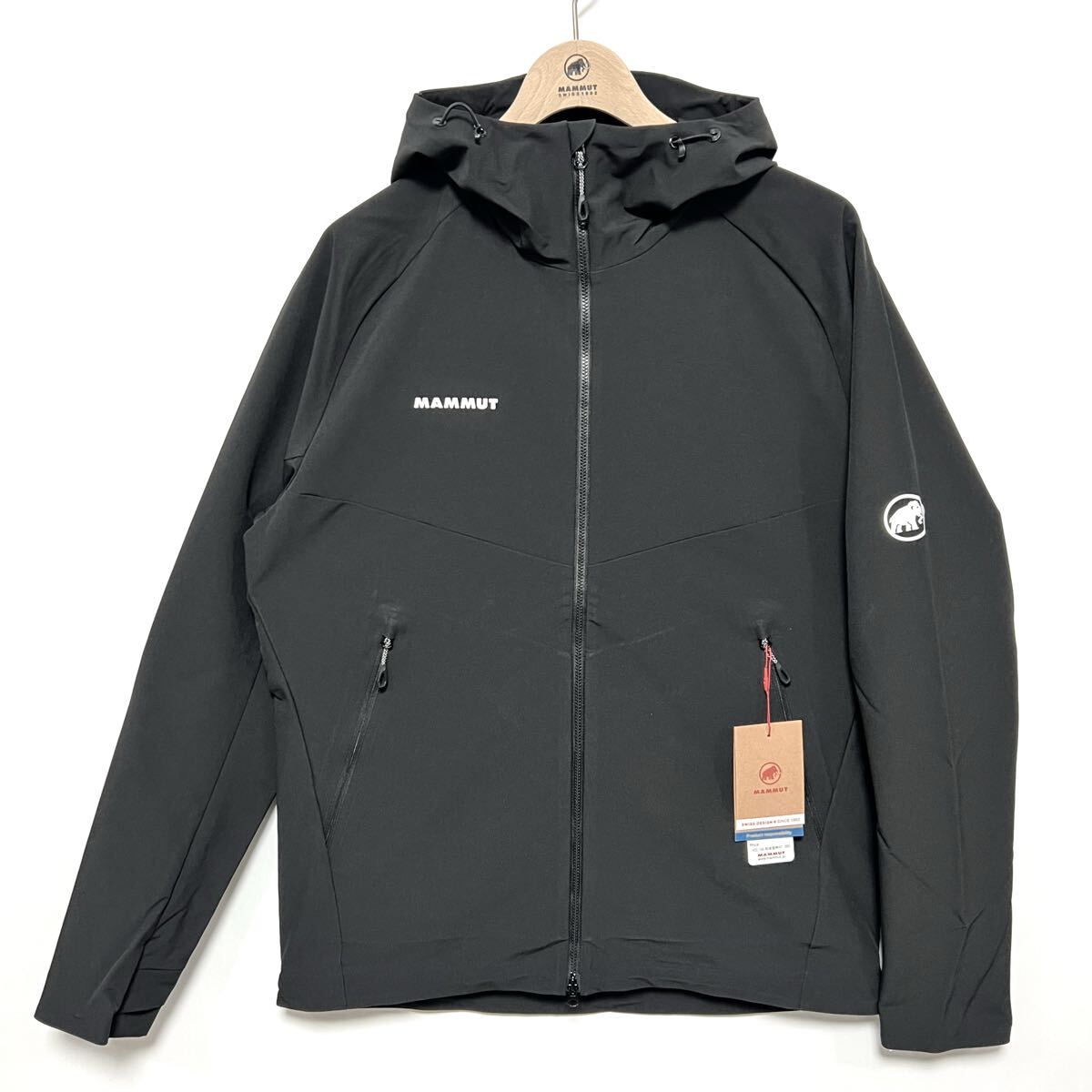 L/XL マムート マクン ソフトシェル フーデッド ジャケット MAMMUT Macun 2.0 SO Hooded Jacket AF Men 1011-00792 ブラック 黒 伸縮 軽量