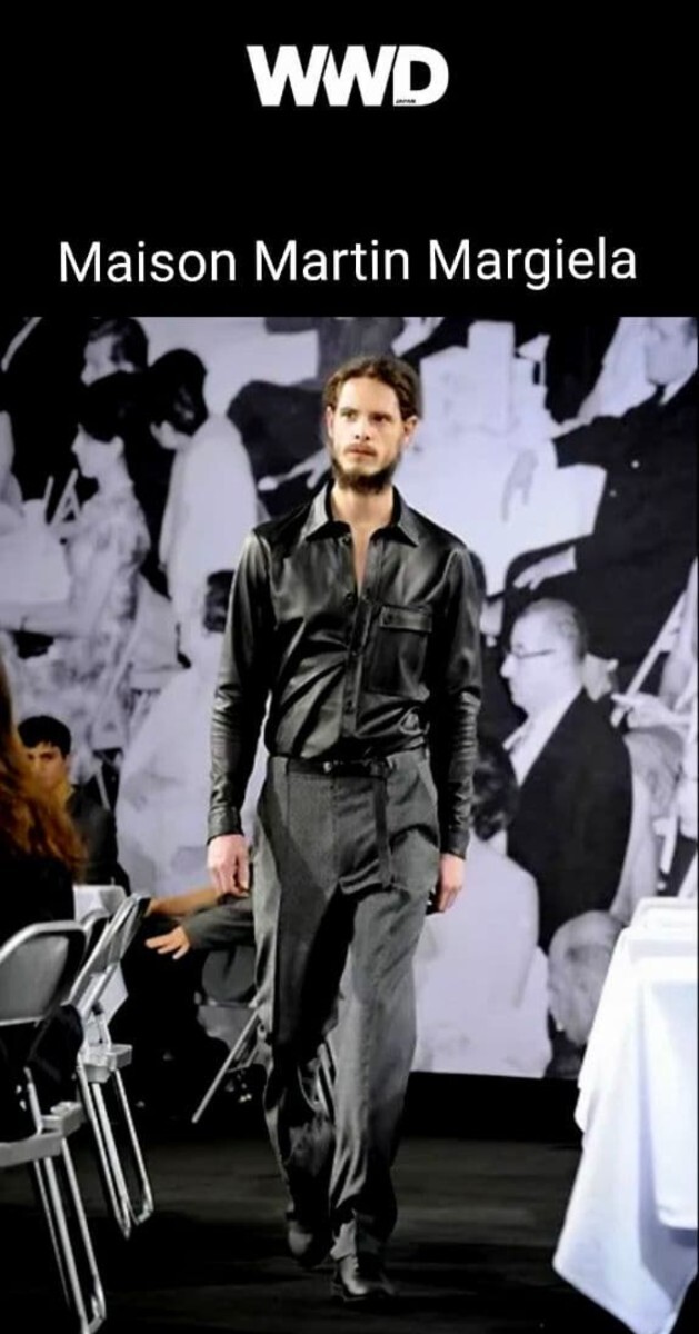 希少モデル　2010AW　マルタン・マルジェラ　ラムスキン　レザー　シャツ　ジャケット　八の字　L　XL　50　52　ブラック